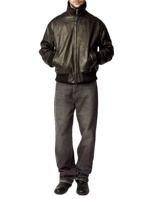 Bomber over collo alto su agnello vegetale liss Giorgio Brato | GU27F01006VLNERO